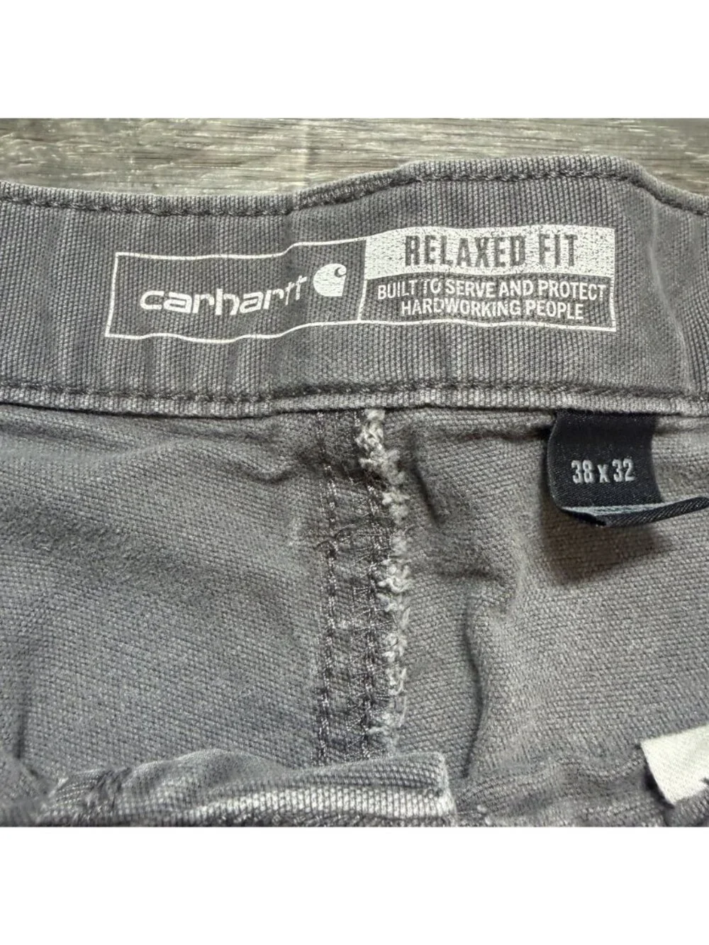 Carhartt Relaxed Straight Rigby Dungaree Pants 38x30 Durable Canvas 102291 Gray